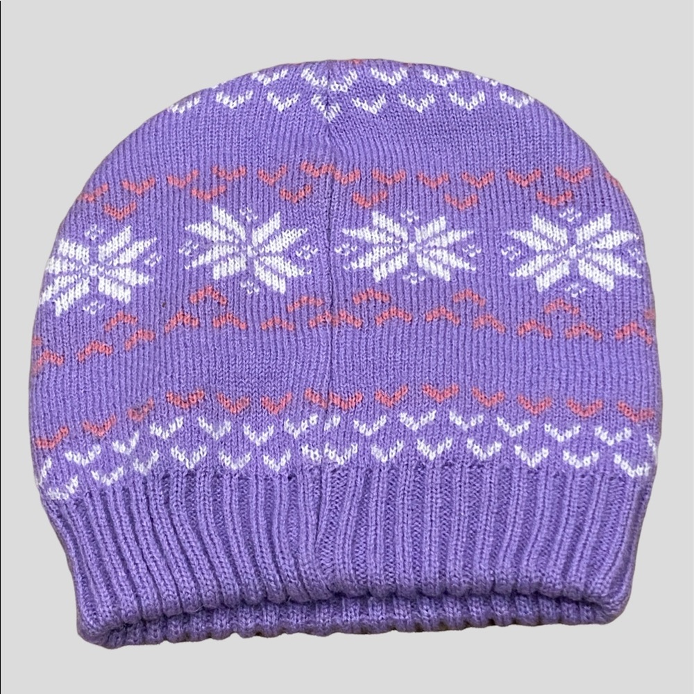DC Comics Toddler Girls Purple Batman Signal Logo Knitted Beanie Hat Size 2T-5T - Picture 3 of 4